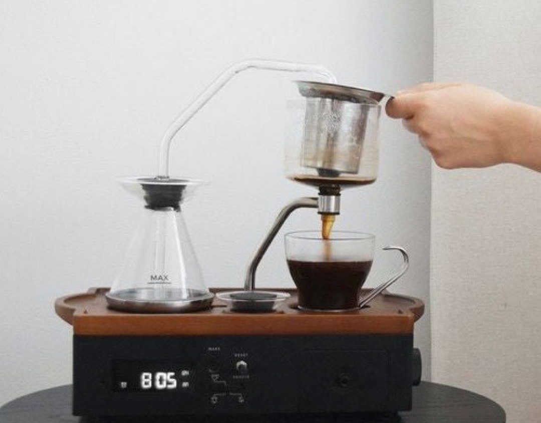 barisieur coffee alarm clock coffee maker black walnut